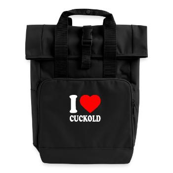 I love cuckold - Roll Top Backpack with Two Handles - black - Front