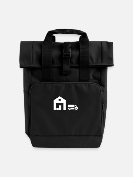 Logistik - Rolltop Rucksack mit zwei Griffen - Schwarz