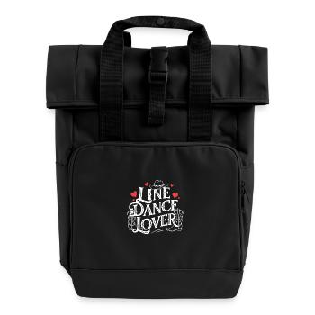 Line Dance Design for Dancers and Dance Group - Roll Top Backpack with Two Handles - black - Front