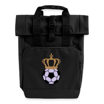 Fußball Kaiser - Fussball 3farbig - Rolltop Rucksack mit zwei Griffen - Schwarz - Vorne