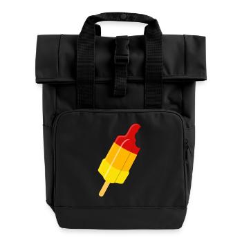 rocket water ice cream summer - Roll Top Backpack with Two Handles - black - Front