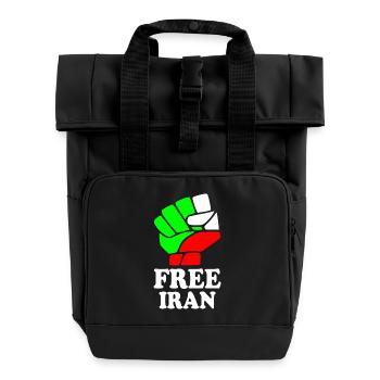 Free iran - Rolltop Rucksack mit zwei Griffen - Schwarz - Vorne