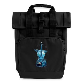 Fisch Violine - Rolltop Rucksack mit zwei Griffen - Schwarz - Vorne