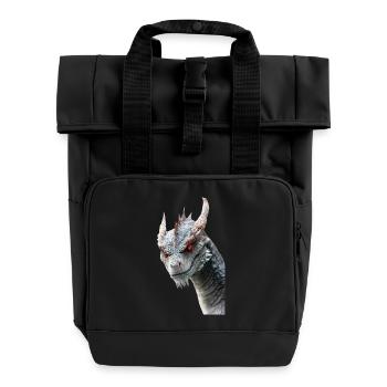 Drachen - Rolltop Rucksack mit zwei Griffen - Schwarz - Vorne