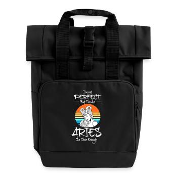 Zodiac sign Aries - Roll Top Backpack with Two Handles - black - Front