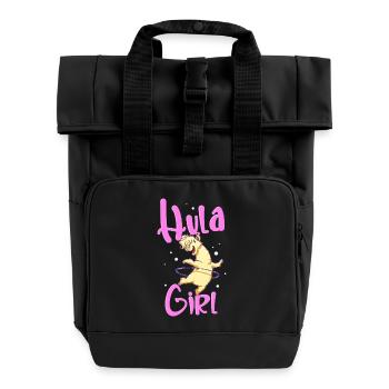 Hula Girl Alpaka - Rolltop Rucksack mit zwei Griffen - Schwarz - Vorne