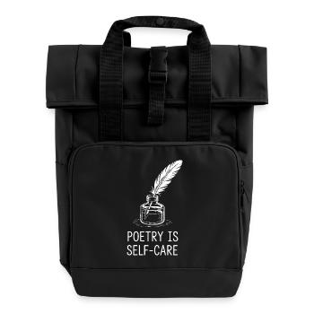 Poesie als Selbstfürsorge - Rolltop Rucksack mit zwei Griffen - Schwarz - Vorne