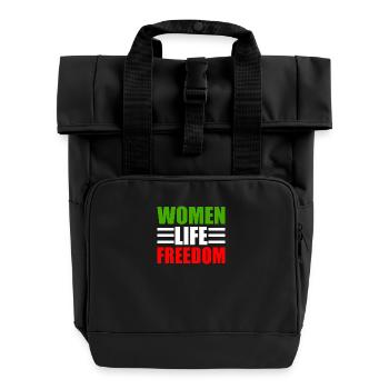Women life freedom - Roll Top Backpack with Two Handles - black - Front