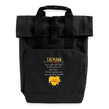 Ein Ehemann ist wie ein Käse! Lustiger Spruch - Rolltop Rucksack mit zwei Griffen - Schwarz - Vorne