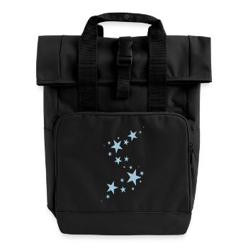 Stars - Roll Top Backpack with Two Handles - black - Front