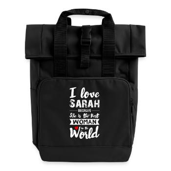 J'aime Sarah - Meilleure femme - Sac à dos Roll Top à deux anses - noir - Devant