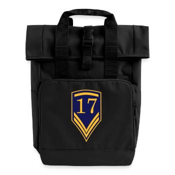 Gift for the 17th Birthday - 17 years - Roll Top Backpack with Two Handles - black - Front