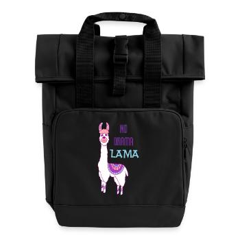 No drama lama - Roll Top Backpack with Two Handles - black - Front