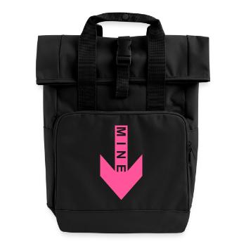Mine flèche rose en bas - Sac à dos Roll Top à deux anses - noir - Devant