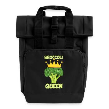 Broccoli Queen Broccoholic brocoli végétalien légumes - Sac à dos Roll Top à deux anses - noir - Devant