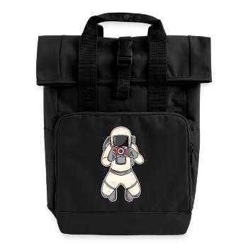 Astronaut Fotograf Fotografie - Rolltop Rucksack mit zwei Griffen - Schwarz - Vorne