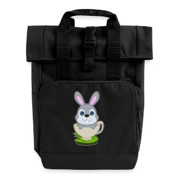 Mug lapin - Sac à dos Roll Top à deux anses - noir - Devant