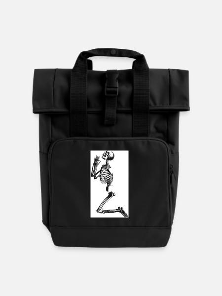 pray - Roll Top Backpack with Two Handles - black