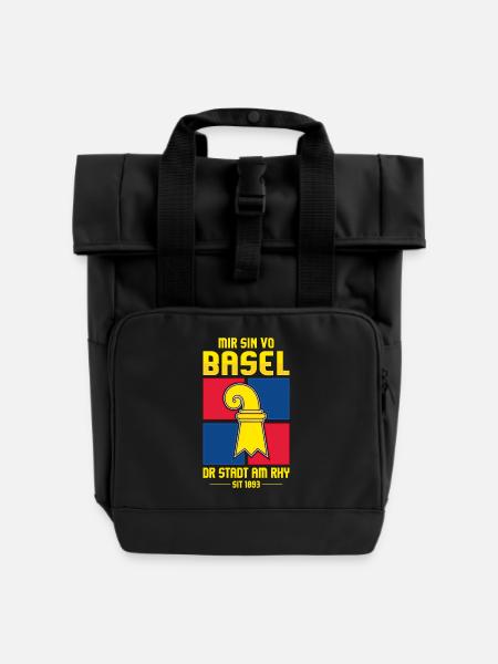 BASEL - Rolltop Rucksack mit zwei Griffen - Schwarz