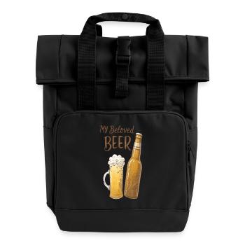 Mein geliebtes Bier - Rolltop Rucksack mit zwei Griffen - Schwarz - Vorne