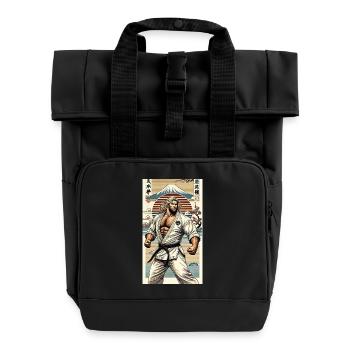Karate MEISTER - Rolltop Rucksack mit zwei Griffen - Schwarz - Vorne
