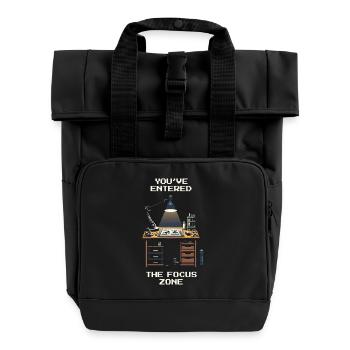 In the Focus Zone | Model Making & Miniatures - Roll Top Backpack with Two Handles - black - Front