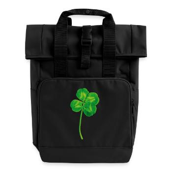 Echter Glücksklee - Rolltop Rucksack mit zwei Griffen - Schwarz - Vorne