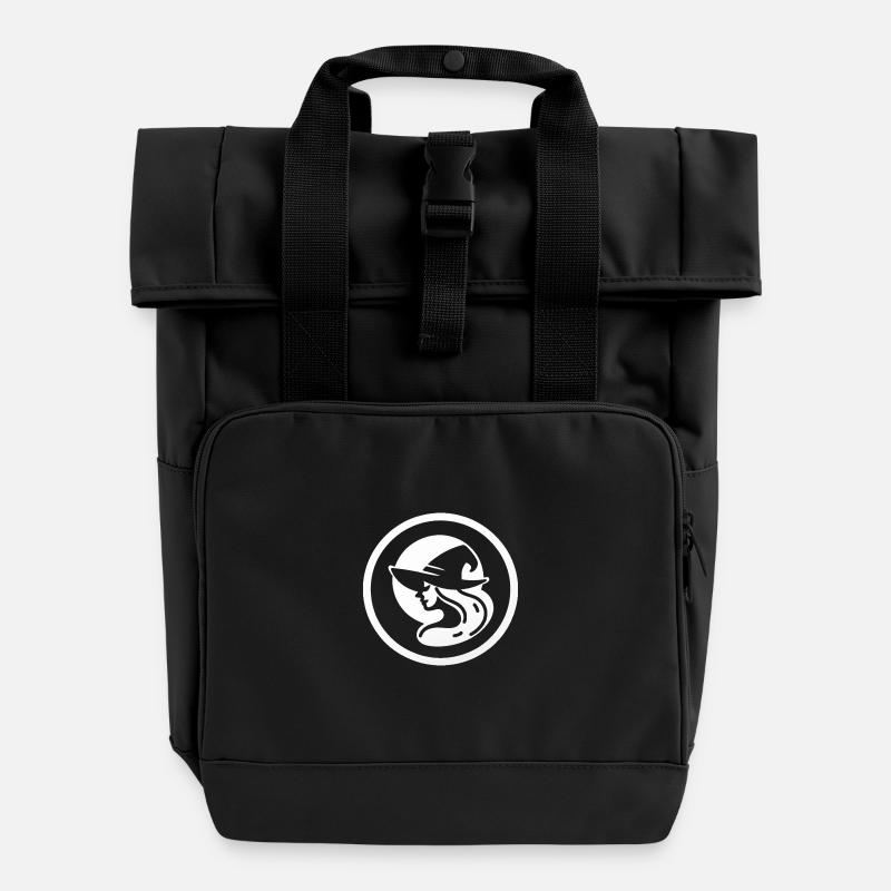 Witch Halloween - Roll Top Backpack with Two Handles - black