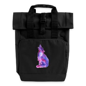 Galaxy Wolf - Rolltop Rucksack mit zwei Griffen - Schwarz - Vorne