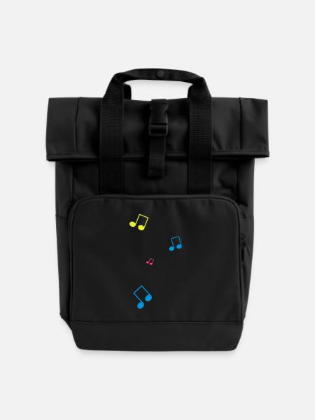 Noten - Rolltop Rucksack mit zwei Griffen - Schwarz