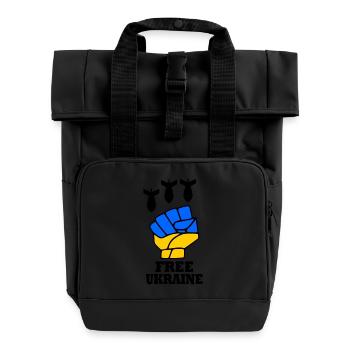 Ukraine - Roll Top Backpack with Two Handles - black - Front