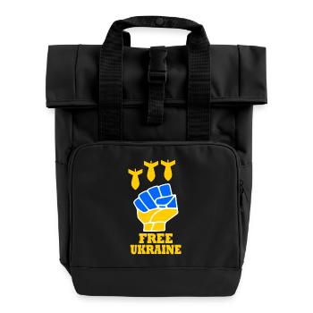 Ukraine - Roll Top Backpack with Two Handles - black - Front