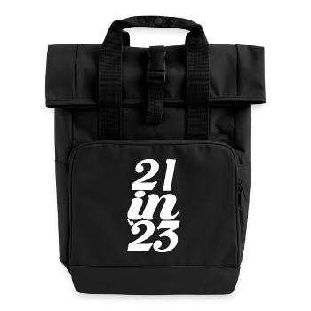 Cadeau 21e anniversaire 21 ans Hommes & Femmes - Sac à dos Roll Top à deux anses - noir - Devant
