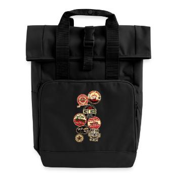 hot rods logos - Rolltop Rucksack mit zwei Griffen - Schwarz - Vorne