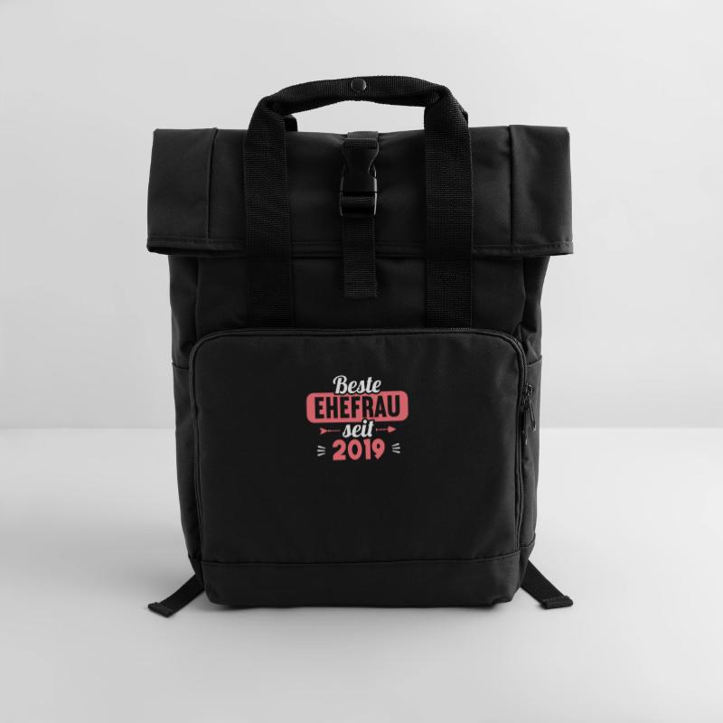 Beste Ehefrau Bester Ehemann seit 2019 Rolltop Rucksack mit zwei Griffen