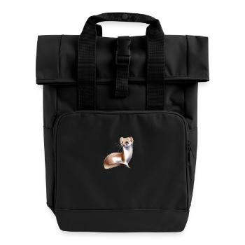 Aquarelle Souris Belette - Sac à dos Roll Top à deux anses - noir - Devant