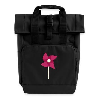 Windrad Windräder - Rolltop Rucksack mit zwei Griffen - Schwarz - Vorne