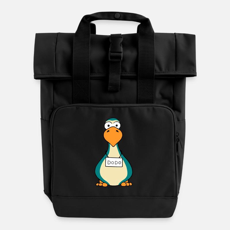 stranger dodo - Roll Top Backpack with Two Handles - black