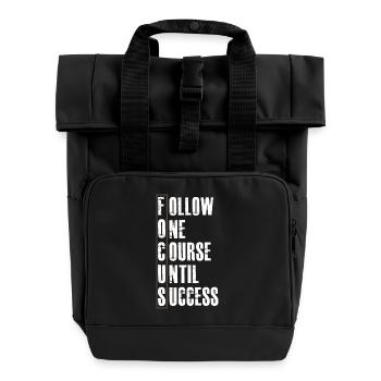 Follow One Course Until Success - Rolltop Rucksack mit zwei Griffen - Schwarz - Vorne