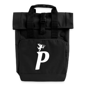 P - Rolltop Rucksack mit zwei Griffen - Schwarz - Vorne