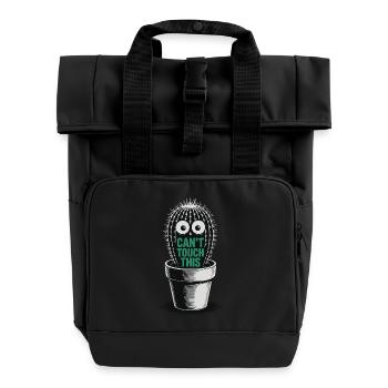 Can't Touch This – Lustiger Kaktus mit Spruch - Rolltop Rucksack mit zwei Griffen - Schwarz - Vorne
