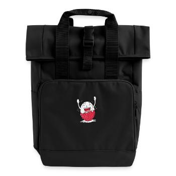 Litschi Lychee - Rolltop Rucksack mit zwei Griffen - Schwarz - Vorne