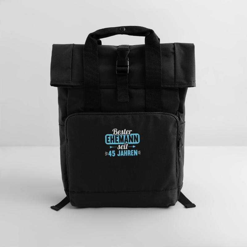 Beste Ehefrau Bester Ehemann seit 45 Jahren Rolltop Rucksack mit zwei Griffen