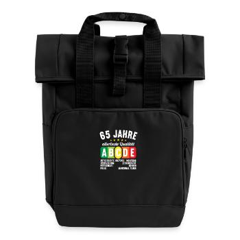 Lebensmittelampel Score 65 Jahre 65 Geburtstag - Rolltop Rucksack mit zwei Griffen - Schwarz - Vorne