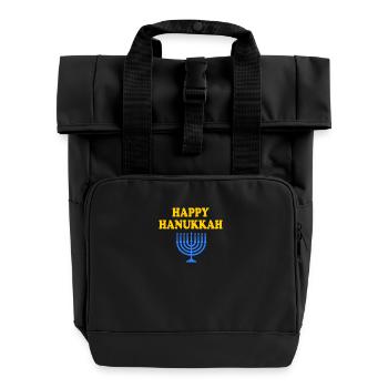 HAPPY HANUKKAH - Rolltop Rucksack mit zwei Griffen - Schwarz - Vorne