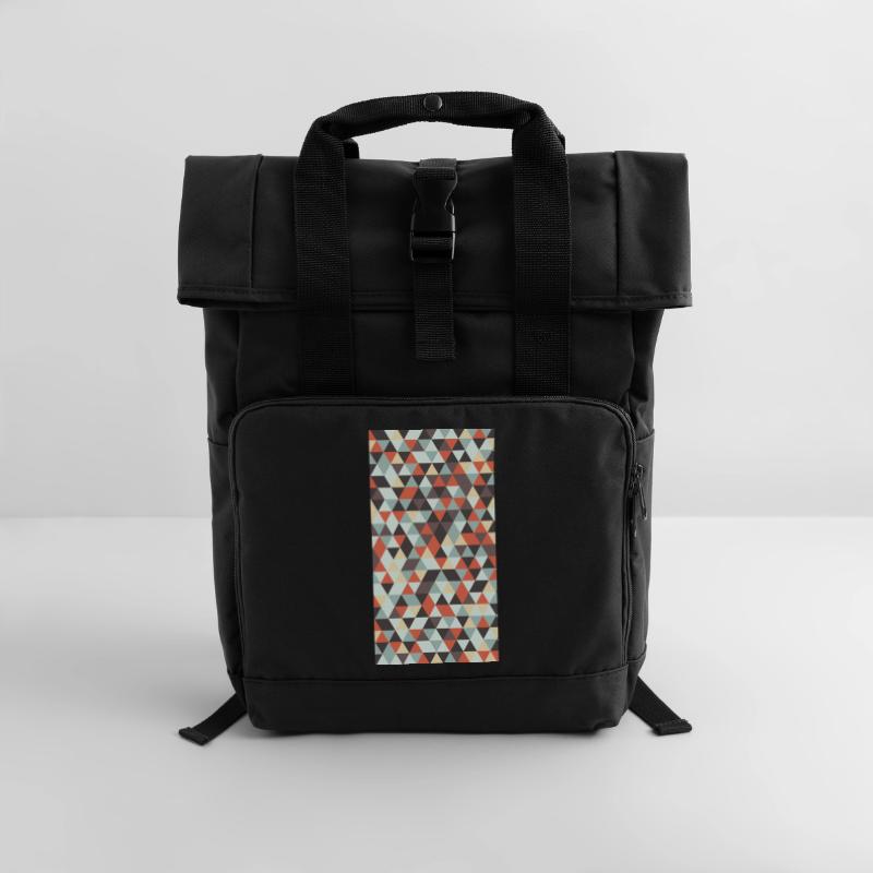 Triangle pattern Rolltop Rucksack mit zwei Griffen