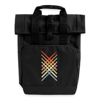 Drumsticks Drawing - Roll Top Backpack with Two Handles - black - Front