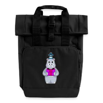 Nilpferd Geburtstag Partyhut - Rolltop Rucksack mit zwei Griffen - Schwarz - Vorne