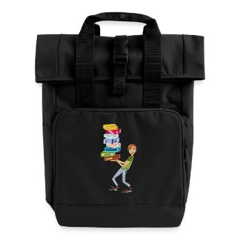 Brettspiel Fan - Rolltop Rucksack mit zwei Griffen - Schwarz - Vorne