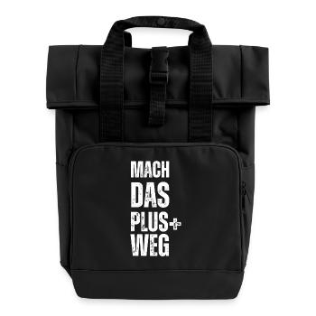 Motivierendes Druckdesign mit positivem Spruch - Rolltop Rucksack mit zwei Griffen - Schwarz - Vorne
